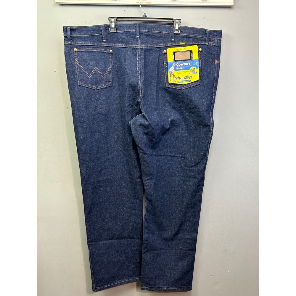 Wrangler Jeans Mens 50x32 Indigo Cowboy Cut 947STR Regular Fit Stretch Denim
